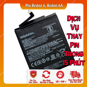Pin Webphukien cho Xiaomi Redmi 6, Redmi 6A BN37  Việt Nam - 3000mAh 